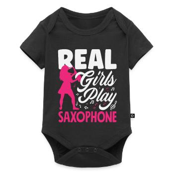 Saxophone fille Saxophoniste Soliste Membre du groupe - Body à manches courtes Premium Bébé - noir - Devant