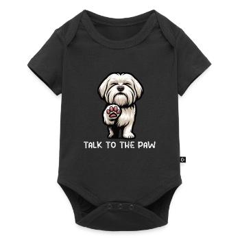 Parlez aux propriétaires maltais de Paw Malteser - Body à manches courtes Premium Bébé - noir - Devant