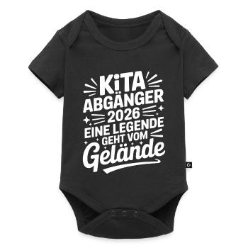 Diplômés de la crèche 2026 : Une légende quitte le site - Body à manches courtes Premium Bébé - noir - Devant