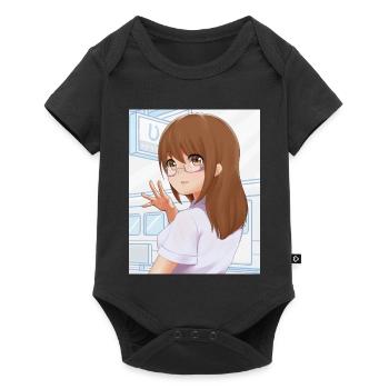Girl with glasses for anime fans - Baby Premium short-sleeve bodysuit - black - Front