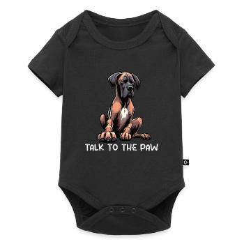Parle au Paw Great Dane - Body à manches courtes Premium Bébé - noir - Devant