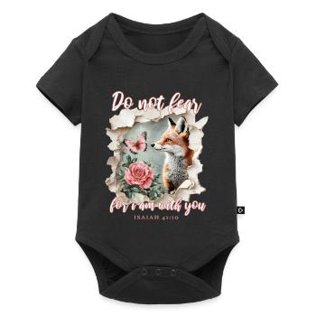 Bible Verse Christian Fox - Baby Premium short-sleeve bodysuit - black - Front