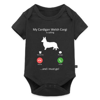 Mon corgi gallois cardigan appelle le chien drôle de maman - Body à manches courtes Premium Bébé - noir - Devant