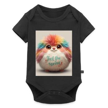 Feel the Spring Plush Critter - Baby Premium short-sleeve bodysuit - black - Front