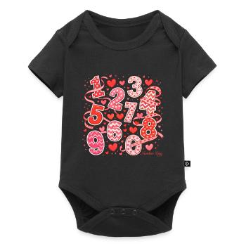 Number Day Hearts Art - Baby Premium short-sleeve bodysuit - black - Front