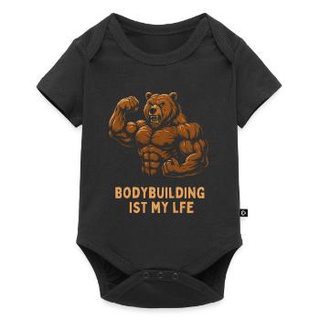 Bodybuilding Is My Life – Bear - Baby Premium short-sleeve bodysuit - black - Front
