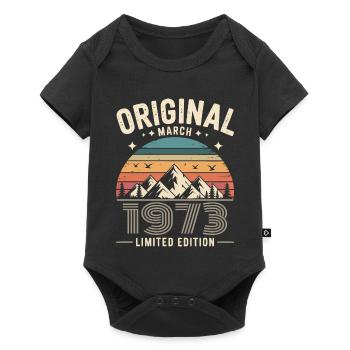 Vintage Born in March 1973 Original 53 years ago - Baby Premium short-sleeve bodysuit - black - Front