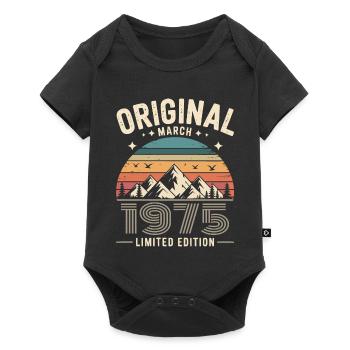 Vintage Born in March 1975 Original 51 years ago - Baby Premium short-sleeve bodysuit - black - Front