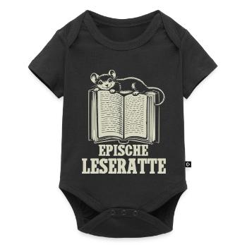 Epische Leseratte - Baby Premium Kurzarmbody - Schwarz - Vorne