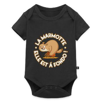 Groundhog cycling at full throttle - Baby Premium short-sleeve bodysuit - black - Front