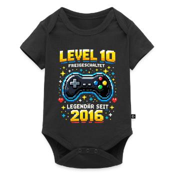 10e anniversaire 2016 Niveau 10 Jeune Joueur Drôle - Body à manches courtes Premium Bébé - noir - Devant