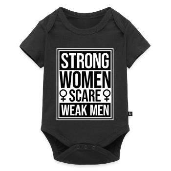 Strong Women Scare Weak Men Confident Feminist - Baby Premium short-sleeve bodysuit - black - Front