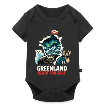 Don des animaux du drapeau du Groenland - Body à manches courtes Premium Bébé - noir - Devant