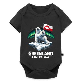 Le Groenland n’est pas à vendre, Drapeau Bear Dic - Body à manches courtes Premium Bébé - noir - Devant