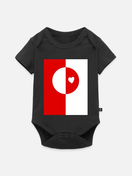 Grönlandflagge - Baby Premium Kurzarmbody - Schwarz