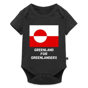 Greenland Flag Circle Emblem - Baby Premium short-sleeve bodysuit - black - Front