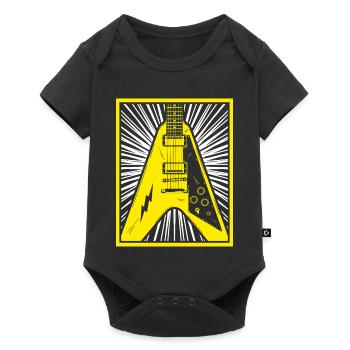 Electric Guitar Silhouette - Baby Premium short-sleeve bodysuit - black - Front