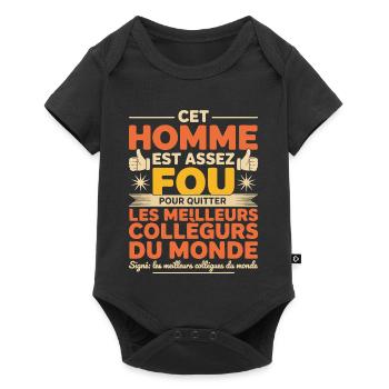 Départ Collègue de Travail Nouvel Emploi Retraite - Body à manches courtes Premium Bébé - noir - Devant