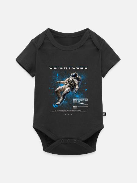 Schwerelos Astronaut Weltall - Baby Premium Kurzarmbody - Schwarz