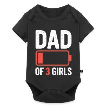 Graphique de batterie Papa de 3 filles - Body à manches courtes Premium Bébé - noir - Devant
