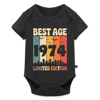  1974 anniversaire rétro 1974 vintage 1974 - Body à manches courtes Premium Bébé - noir - Devant