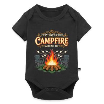 Campfire Marshmallow Everything Better Camping - Body à manches courtes Premium Bébé - noir - Devant