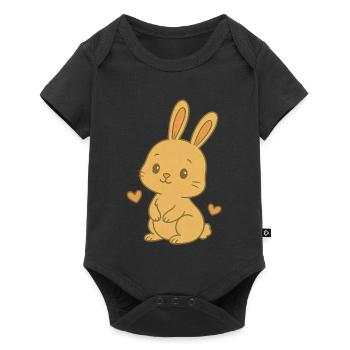 Bunny Bunny Bunny Fleurs de printemps Pâques d’été - Body à manches courtes Premium Bébé - noir - Devant