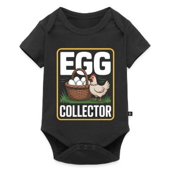 Eggs Collector Hühnerhalter Huhn - Baby Premium Kurzarmbody - Schwarz - Vorne