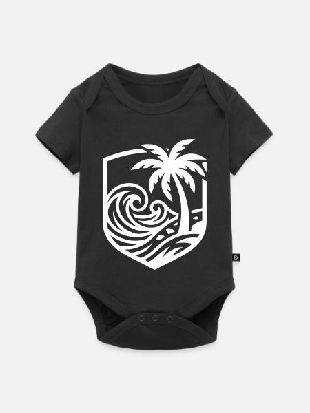 Palmen Strand Ozean - Baby Premium Kurzarmbody - Schwarz