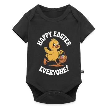 Joyeuses Pâques à tous, Frohe Ostern Vintage - Body à manches courtes Premium Bébé - noir - Devant