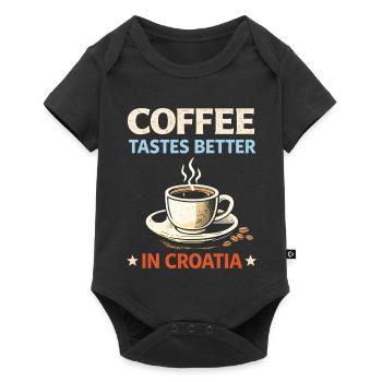 Le café a meilleur goût en Croatie - Body à manches courtes Premium Bébé - noir - Devant