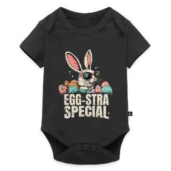 Eggsta Special Retro Bunny Easter - Baby Premium short-sleeve bodysuit - black - Front