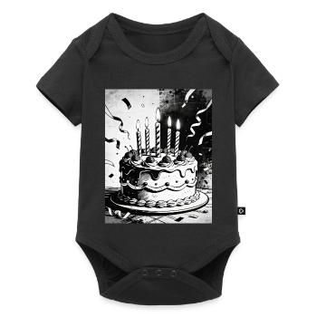 Monochrome Birthday Cake Candles - Baby Premium short-sleeve bodysuit - black - Front