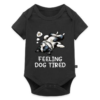 Propriétaire de Border Collie Collie fatigué - Body à manches courtes Premium Bébé - noir - Devant
