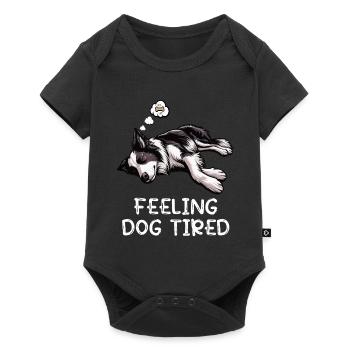 Propriétaire de Border Collie Collie fatigué - Body à manches courtes Premium Bébé - noir - Devant