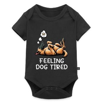 Fatigué par le chien Berger Belge Malinois - Body à manches courtes Premium Bébé - noir - Devant