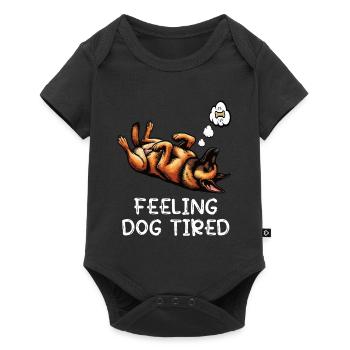 Fatigué par le chien Berger Belge Malinois - Body à manches courtes Premium Bébé - noir - Devant