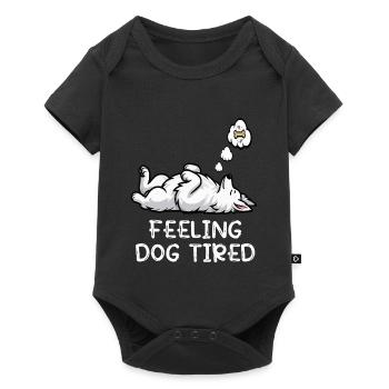 Feeling Dog Tired White Shepherd Dog - Baby Premium short-sleeve bodysuit - black - Front