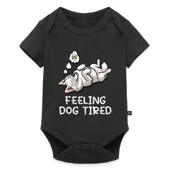 Feeling Dog Tired White Shepherd Dog - Baby Premium short-sleeve bodysuit - black - Front