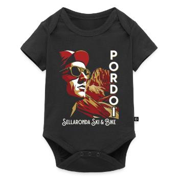 Passo Pordoi Noir Sellaronda Art de ski et de vélo - Body à manches courtes Premium Bébé - noir - Devant