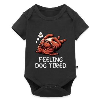 Se sentir fatigué par le chien Mastiff Bordeaux Bordeaux - Body à manches courtes Premium Bébé - noir - Devant
