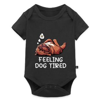 Se sentir fatigué par le chien Mastiff Bordeaux Bordeaux - Body à manches courtes Premium Bébé - noir - Devant