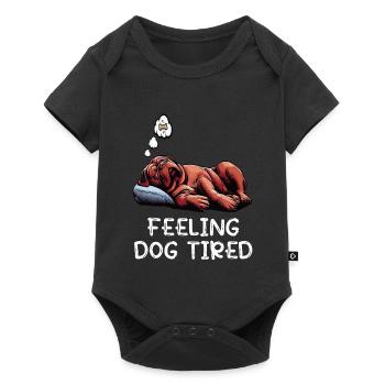 Se sentir fatigué par le chien Mastiff Bordeaux Bordeaux - Body à manches courtes Premium Bébé - noir - Devant
