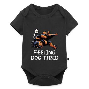Se sentir fatigué par le chien Propriétaire de rottweiler - Body à manches courtes Premium Bébé - noir - Devant