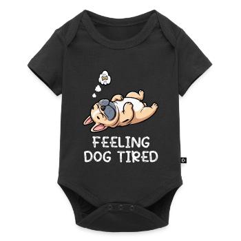 Bouledogue français Frenchie fatigué par le chien - Body à manches courtes Premium Bébé - noir - Devant