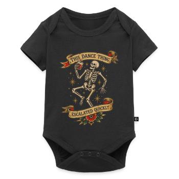 La danse du tatouage vintage squelette a rapidement dégénéré - Body à manches courtes Premium Bébé - noir - Devant
