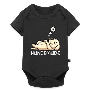 Hundemüde Labrador Labradorbesitzer Labradorhalter - Baby Premium Kurzarmbody - Schwarz - Vorne