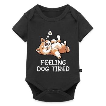Se sentir fatigué par le chien Akita Akita Propriétaire Akitas - Body à manches courtes Premium Bébé - noir - Devant