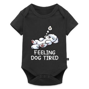 Se sentir fatigué par le chien Propriétaire maltais - Body à manches courtes Premium Bébé - noir - Devant