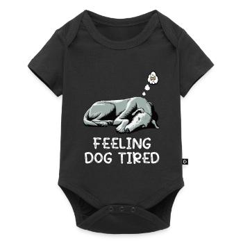 Chien fatigué Lévrier irlandais Lévrier - Body à manches courtes Premium Bébé - noir - Devant